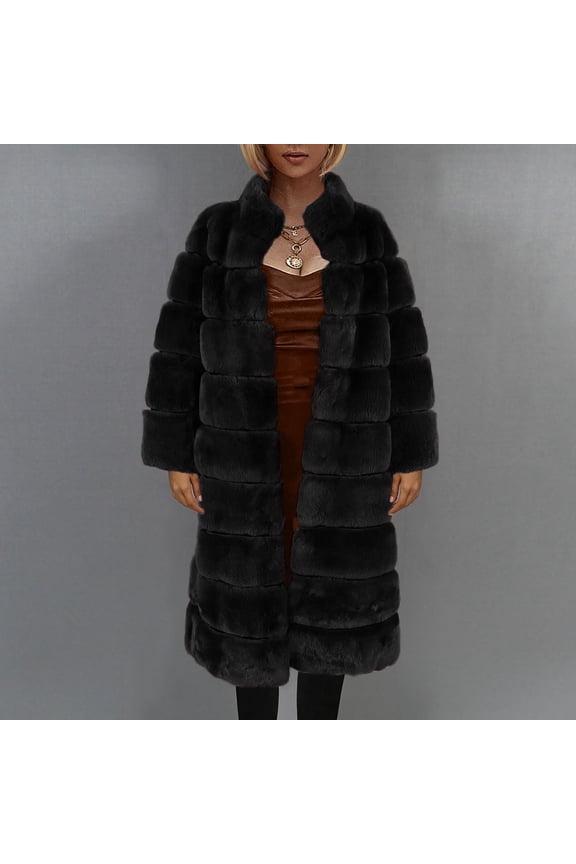 Winter Coats for Women Faux Fur Collar Classic Leopard Medium Long Jacket,Holiday,Wedding,Party The Hottest Gifts