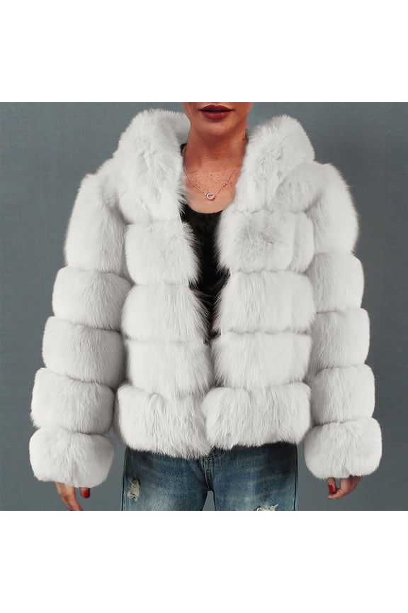 Winter Coats for Women Faux Fur Collar Classic Leopard Medium Long Jacket,Holiday,Wedding,Party The Hottest Gifts