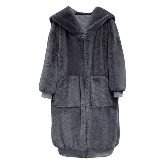 Ofreoo Winter Coats for Women Faux Fur Collar Classic Leopard Medium Long Jacket,Holiday,Wedding,Party on Clearance