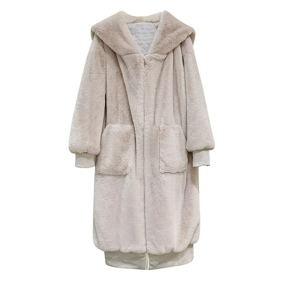 Ofreoo Winter Coats for Women Faux Fur Collar Classic Leopard Medium Long Jacket,Holiday,Wedding,Party on Clearance