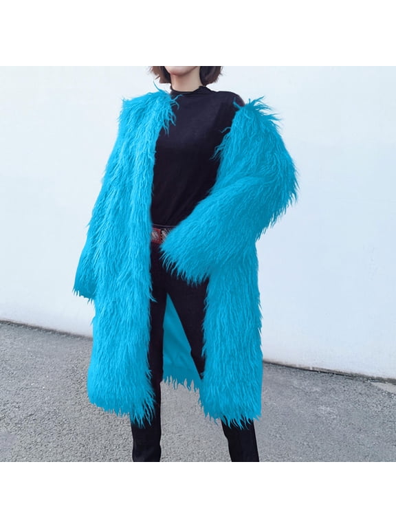 Winter Jackets for Women Faux Fur Coat with Solid V-neck,Holiday,Wedding,Party ,Christmas Clearance