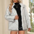 thumbnail image 1 of Ofreoo Winter Jackets for Women Faux Fur Coat with Solid V-neck,Holiday,Wedding,Party ,Christmas Clearance, 1 of 8