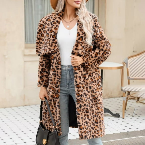 Ofreoo Winter Jackets for Women Faux Fur Coat with Solid V-neck,Holiday,Wedding,Party ,on Clearance