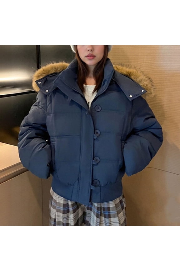 Women’s Casual Colorful Long Sleeve Hooded Jacket Gift for Adults Navy XXL