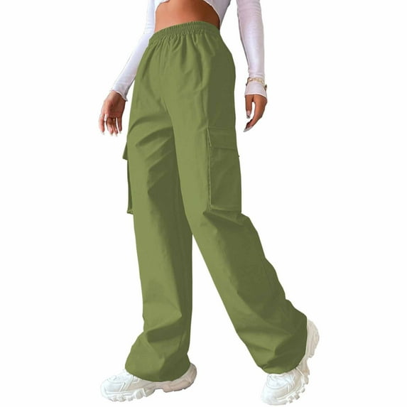 Ofreoo Women's Casual Pants Cowboy Pocket Straight Cylinder Overalls Solid Color Women's Pants Deal of the Week
