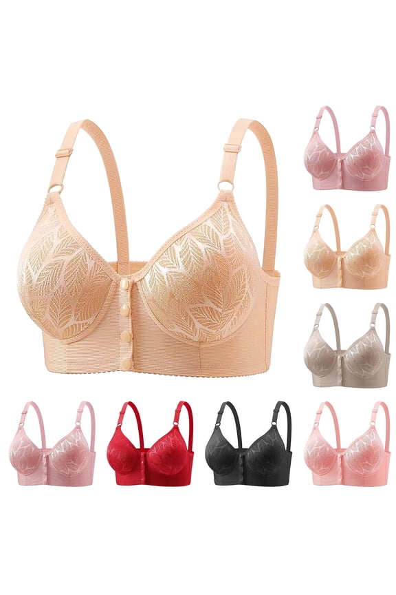 Women's Comfortable Soft Wirefree Seamless Front Closure Mastectomy Bra Surgical Post-Surgery Recovery Bra with Pocket for Breast Prosthesis Breast Forms Bralette Everyday Daily Wear