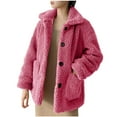 thumbnail image 1 of Ofreoo Women's Fall And Winter PlushLoose Long Sleeve Hoodless Casual Outwear Coat Winter Coats for Women Gift for Girls, 1 of 5
