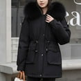 thumbnail image 1 of Ofreoo Women’s Fall Winter Plus Size Velvet Thickened Short Coat Long Sleeve Autumn Tops for Women Black M, 1 of 4