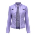 thumbnail image 1 of Ofreoo Women's Leather Standing Collar Slim Fitting Motorcycle Jacket Leather Jacket Fall Outfits for Women 2024 Great Gifts for Less, 1 of 5
