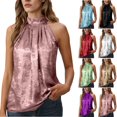 thumbnail image 1 of Baeitkot Women’s Sleeveless Summer Tank Top with Stand Collar, Solid Color Casual Top, 1 of 9