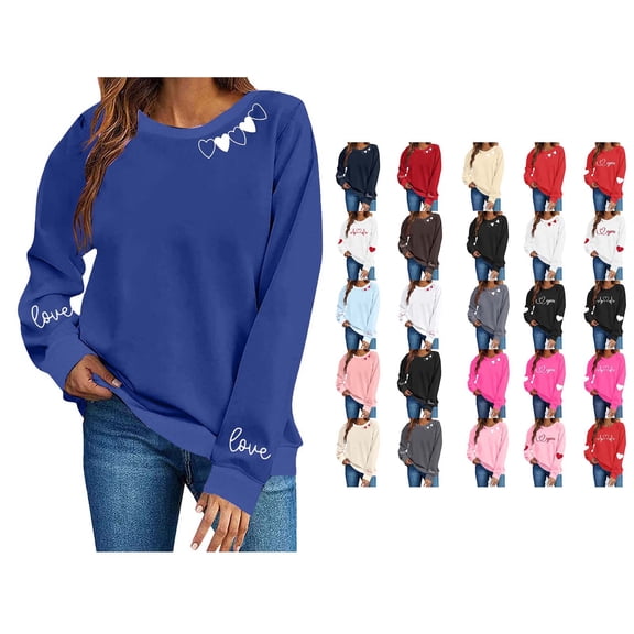 Ofreoo Women’s Printed Long Sleeve Sweatshirt, Crewneck Casual Pullover Top
