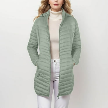 Ofreoo Women's Solid Color Pocket Zipper Keep Warm Hodded Coat Tops Gift for Girls