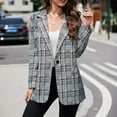 thumbnail image 1 of Ofreoo Women's and Women's Plus Plaid Lapel Suit Long Sleeve Blazer Summer Clearance, 1 of 9