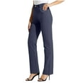 thumbnail image 1 of Ofreoo Womens Flare Leggings with Tummy Control Crossover Waist and Wide Leg on Clearance, 1 of 8