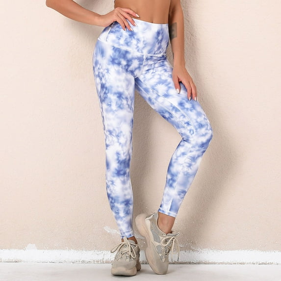 Ofreoo Womens High Waist Sports Tie-Dye Print Workout Bottom Yoga Pants Tight Leggings Yoga Pants Women Deal for Days Holiday Decor