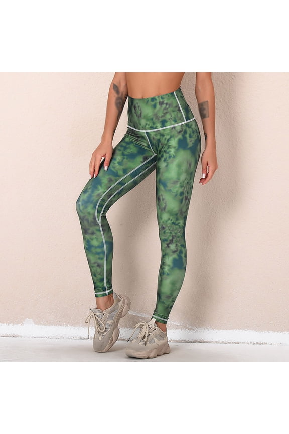 Womens High Waist Sports Tie-Dye Print Workout Bottom Yoga Pants Tight Leggings Yoga Pants Women Deal for Days Holiday Decor