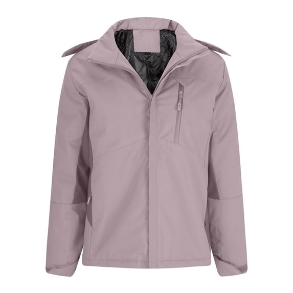 Ofreoo Womens Jacket Solid Color Pocket Zipper Keep Warm Outdoor Coat The Hottest Gifts