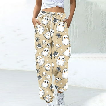 Ofreoo Womens Oversized Pants Clearance Women Fashion Color Blocked Printed Drawstring Pants