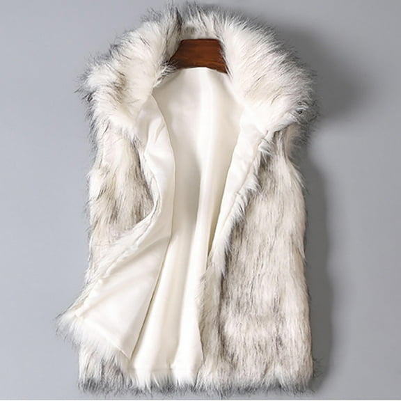 Ofreoo Womens Winter Coats Faux Vest with Stand Collar ,Fur Jackets,Holiday,Wedding,Party Christmas Gift