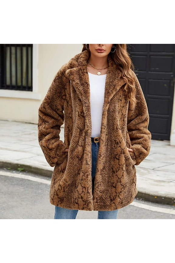 Womens Winter Coats Warm Solid V-neck Faux Fur Jacket,Holiday,Wedding,Party ,Christmas Clearance