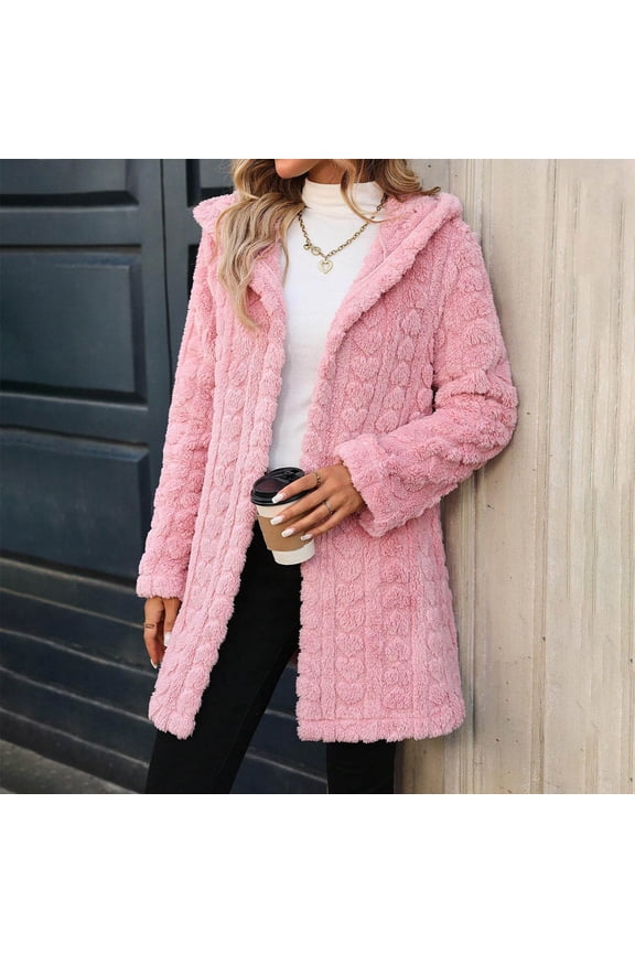 Womens Winter Jacket Solid Fall and Winter Long Sleeve Coat Gift for Women