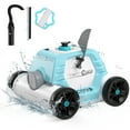 Ofuzzi Robotic Pool Vacuum Cleaner, 4Wheel Cordless Automatic Pool Cleaner Ideal for all