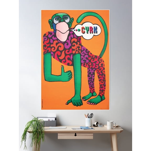 Og Bored Ape | Cyrk | 1960S Poster Wall Art, Modern Wall Decor For Living Room Bedroom, 8x12 UNFRAMED