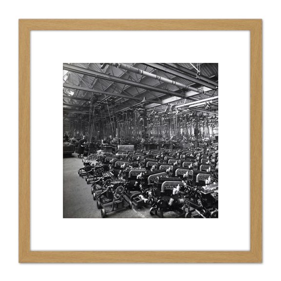 Ogan Car Factory Wolseley Machines Vintage Photo 8X8 Inch Square Wooden Framed Wall Art Print Picture with Mount