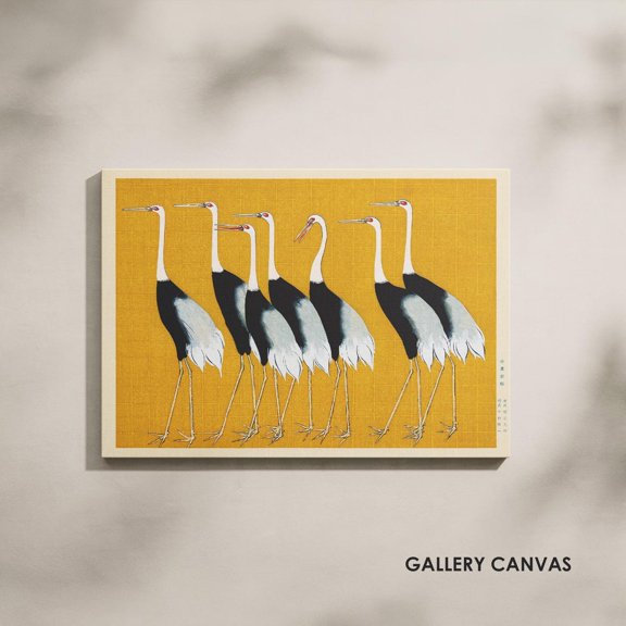 Ogata Korin Wall Art Cranes Vintage Japanese Seven Bird Antique, Unframed Poster