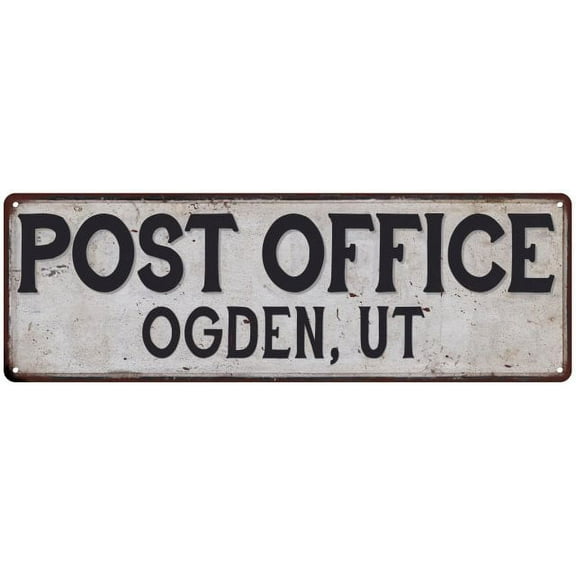 Ogden, Ut Post Office Metal Sign Vintage 6x18 106180011372
