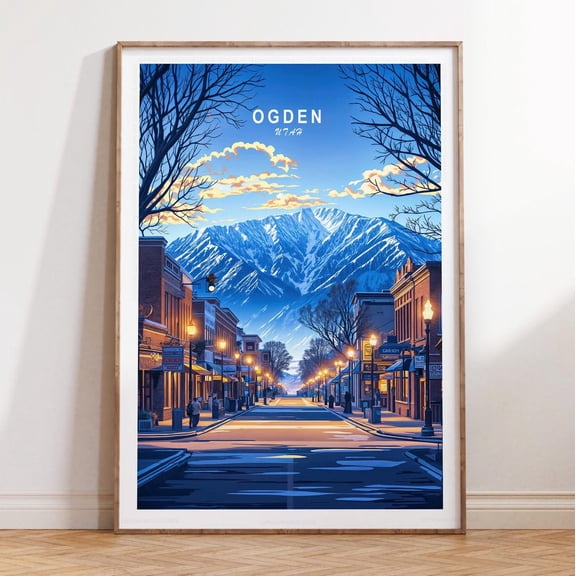 Ogden Utah Mountain Nature Landscape Wall Art, Unframed Paper Print Size 8x12