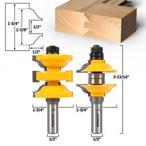Ogee 2 Bit Entry Door Rail and Stile Router Bit Set - 1/2" Shank - Yonico 12265
