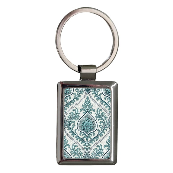 Ogee Pattern Background Metal Rectangle Keychain