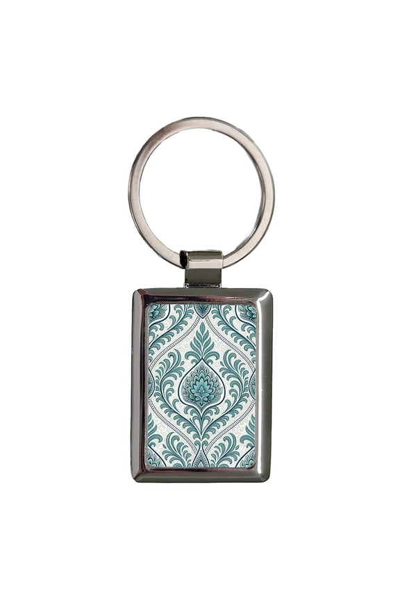Ogee Pattern Background Metal Rectangle Keychain