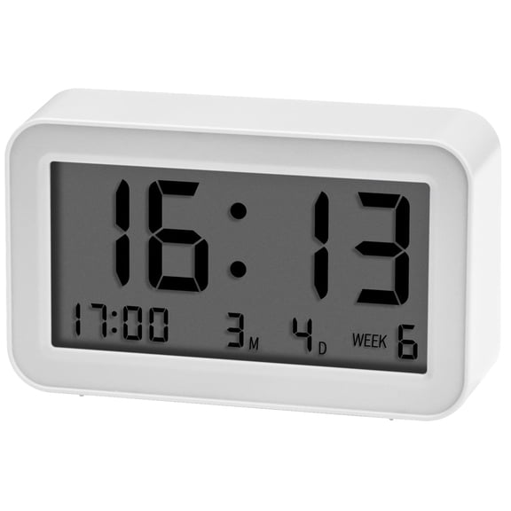 Ogetok Digital Alarm Clock with Snooze Small Battery Operated Electronic LCD Desk Clock Easy Set Simple Operation Clear Display for Bedroom Office