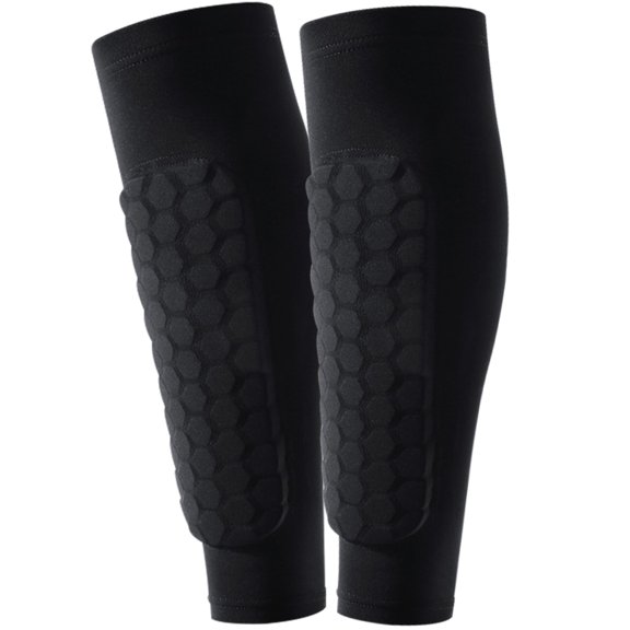 Ogetok Polyester Fiber Football Leg Guards L Code - Anti-Collision Anti-Skid Protection Equipment, Black, Adjustable ,for Soccer Matches/Exercise