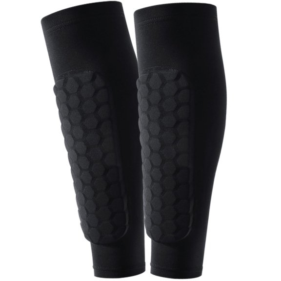 Ogetok Polyester Fiber Football Leg Guards L Code - Anti-Collision Anti-Skid Protection Equipment, Black, Adjustable ,for Soccer Matches/Exercise
