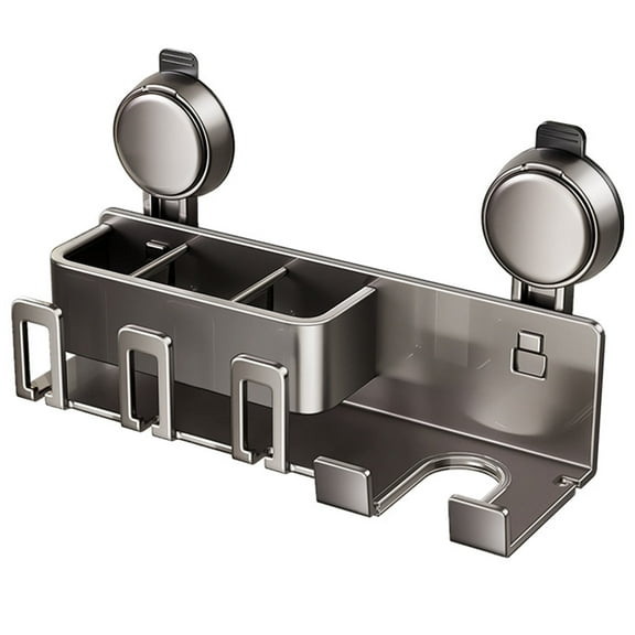 Ogetok Wall Hair Dryer Holder with Suction Cup - Bathroom Storage for Hair Tools - Compact and Portable,Can Store Some Bathroom Supplies, Easy to Organize