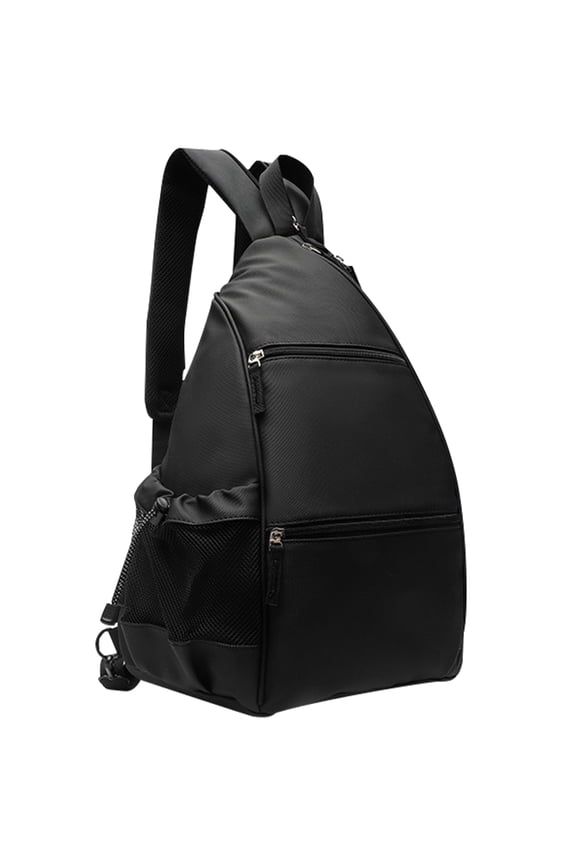 Racket Backpack Black Tennis Sports Bag with Large Capacity Multiple Pockets Adjustable Detachable Strap for Badminton and Daily Commute