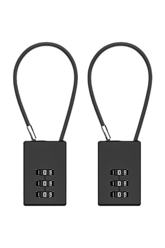 Wire Rope Password Lock 3-Digit Combination Password.Sturdy and Durable, and Not Easy to Break.Specially Designed for Travel Bags, Cabinets, Iron Doors, Tool Boxes, Lockers, Etc.