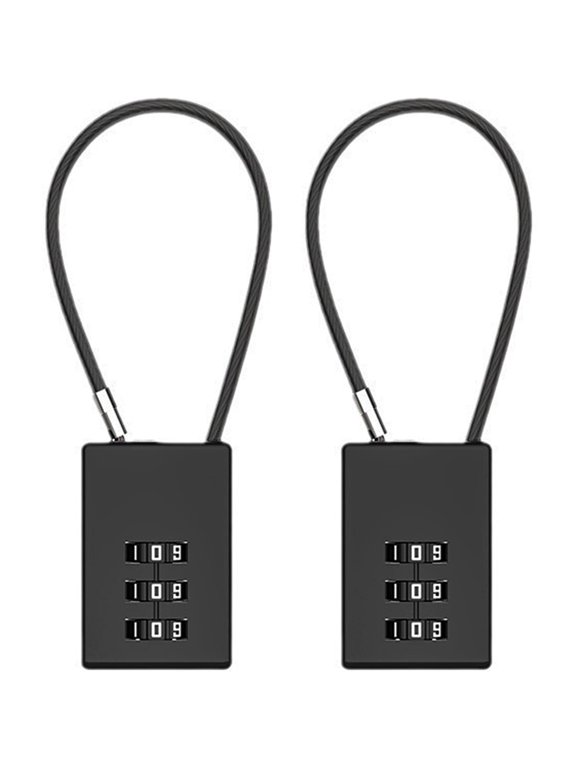 Wire Rope Password Lock 3-Digit Combination Password.Sturdy and Durable, and Not Easy to Break.Specially Designed for Travel Bags, Cabinets, Iron Doors, Tool Boxes, Lockers, Etc.
