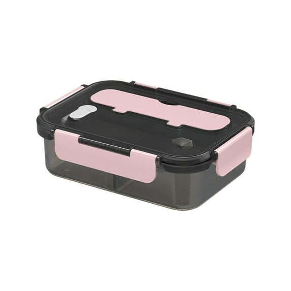 Oggfader 1500ml Pink Bento Box - Compartmented, Leakproof, Microwave Safe, BPA Free Lunch Container with Knife & Fork for Adults, Stu-dents, Office Workers