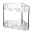 thumbnail image 1 of Oggfader 2-Tier Clear Plastic Kitchen Countertop Corner Shelf - Triangular Spice Storage Organizer for Seasonings & Kitchen Supplies, 1 of 6