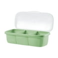 thumbnail image 1 of Oggfader 3-Compartment Green Plastic Seasoning Box with Lid, Portable Condiment Organizer for Kitchen, Flip-Top Spice Storage, 1 of 1