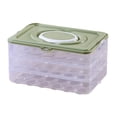 thumbnail image 1 of Oggfader 3 Layer 72 Capacity Clear Green Egg Storage Container with Lid & Handle, Stackable Fridge Egg Holder Tray for Refrigerator Organizer, 1 of 6