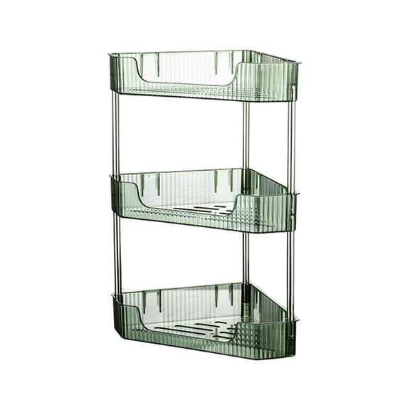 Oggfader 3-Tier Green Triangular Kitchen Corner Shelf, Countertop Storage Rack for Spices & Kitchen Necessities