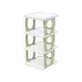 thumbnail image 1 of Oggfader 4 Tier Plastic Shoe Rack, Folding Collapsible Shoe Organizer for Entryway Closet, Stackable Easy Assemble Storage Shelf, Green, 1 of 6