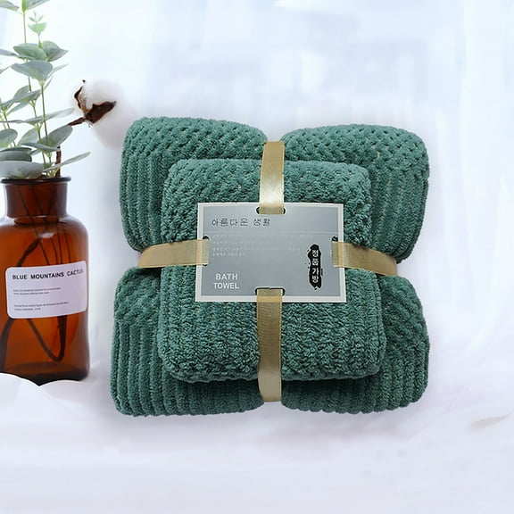 Oggfader 52inx29in Bath Towels On Clearance Coral Velvet Absorbent Towel Wholesale Two-piece Set Thickened Gift Bath Towel Set Green