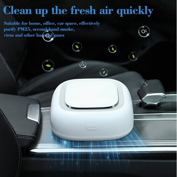 Oggfader Air Purifiers for Allergies and Asthma,Vehicle Household Multifunctional Purifier Negative Blue Purifier,White