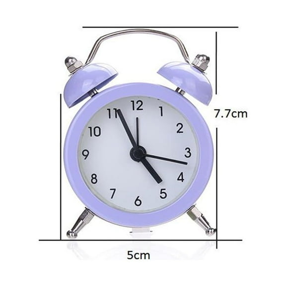 Oggfader Alarm Clocks for Bedroom Twin Bell Silent Alloy Stainless Metal Alarm Clock Purple